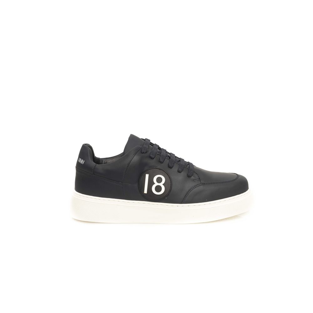 Blue Cowhide Men Sneaker Cerruti 1881