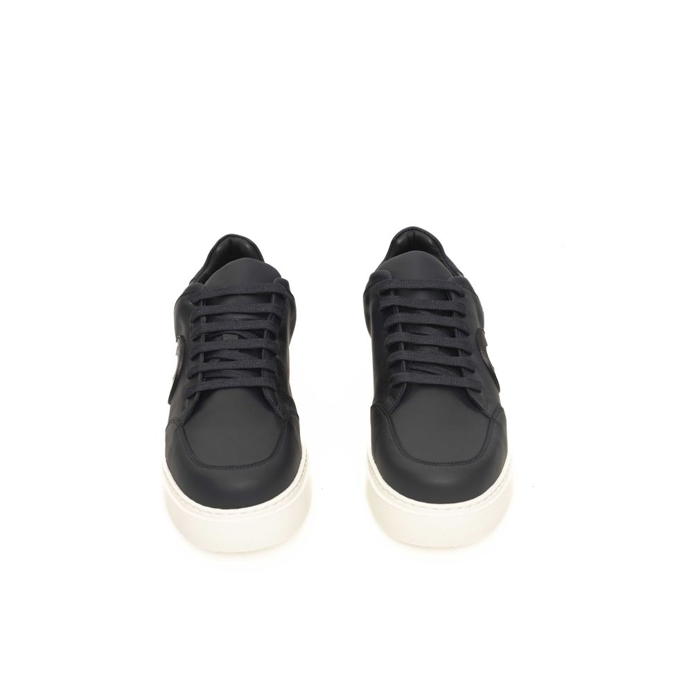 Blue Cowhide Men Sneaker Cerruti 1881