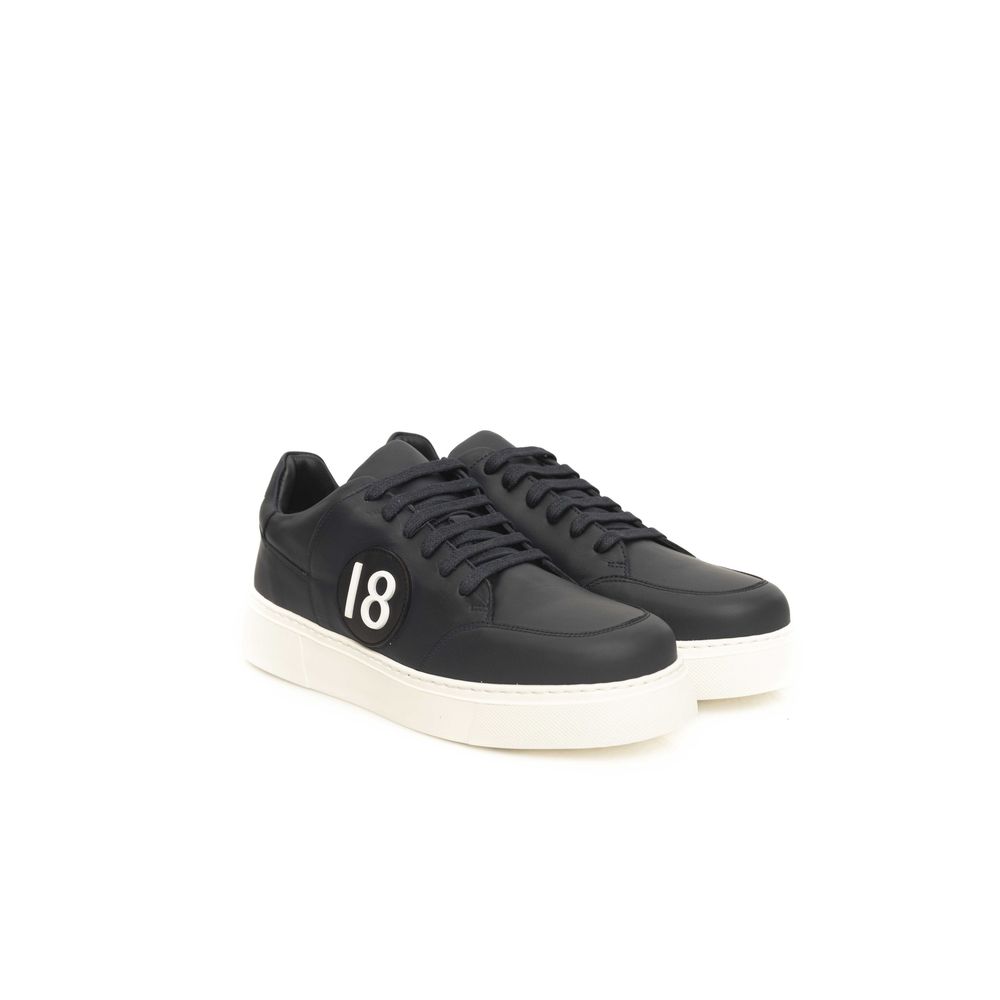 Blue Cowhide Men Sneaker Cerruti 1881