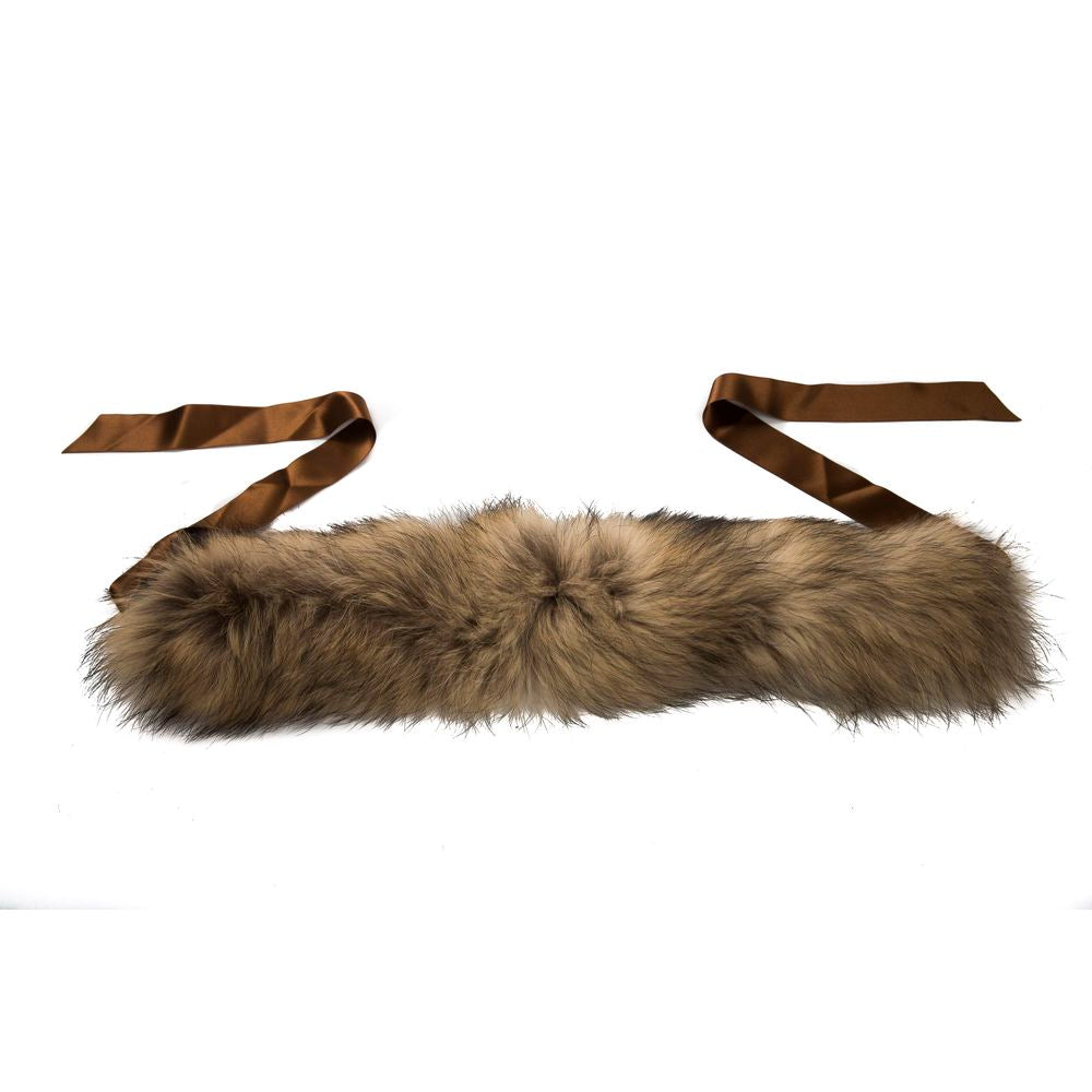 Brown Raccoon Fur Women Neck Warmer BYBLOS