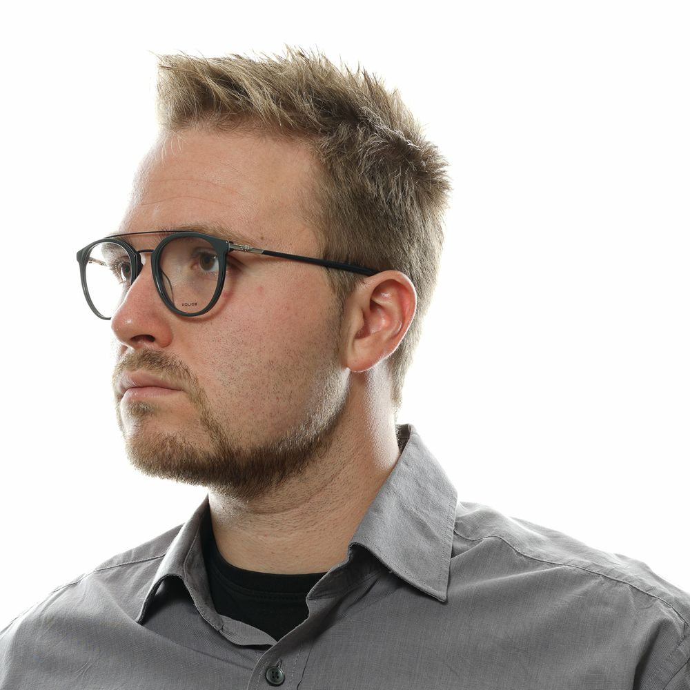 Gray Men Glasses Frame Police