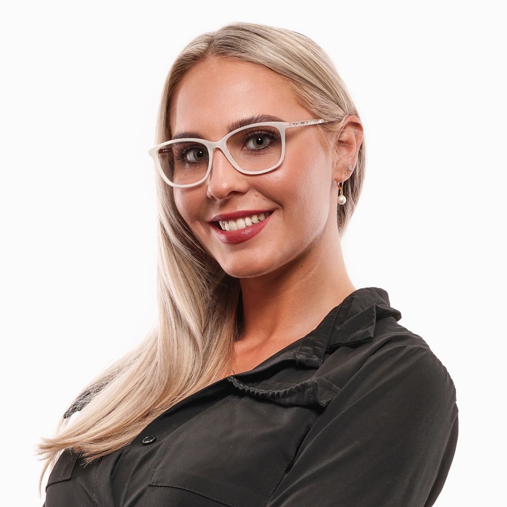 White Women Glasses Frame Swarovski