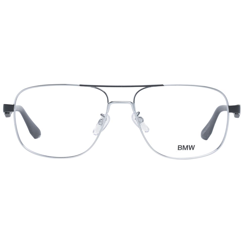 Silver Men Glasses Frame BMW