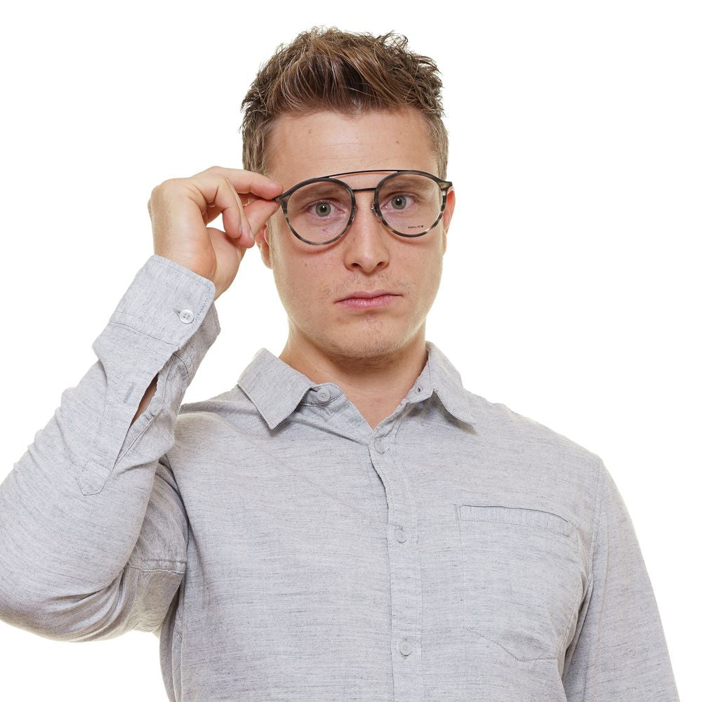 Gray Men Glasses Frame Police