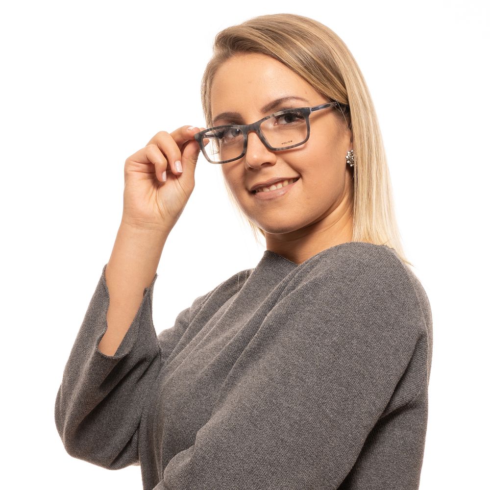 Gray Men Glasses Frame Police