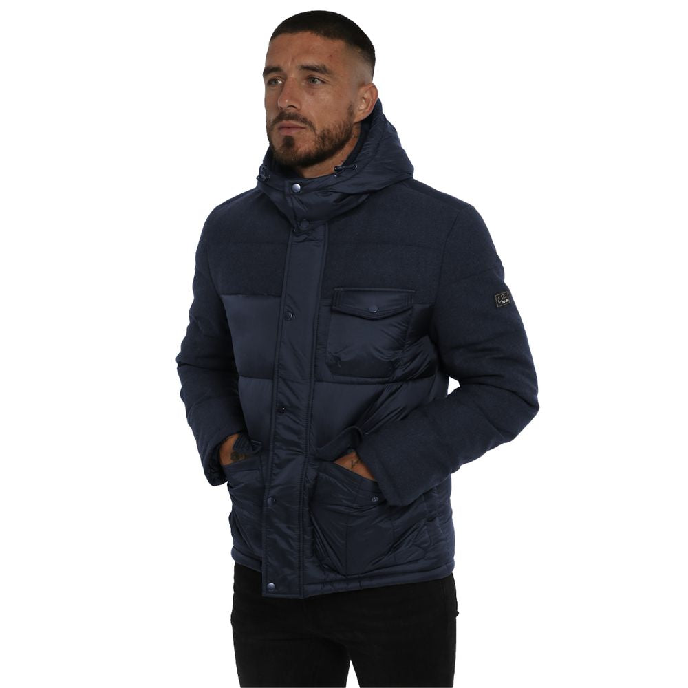 Blue Wool Men Jacket Yes Zee