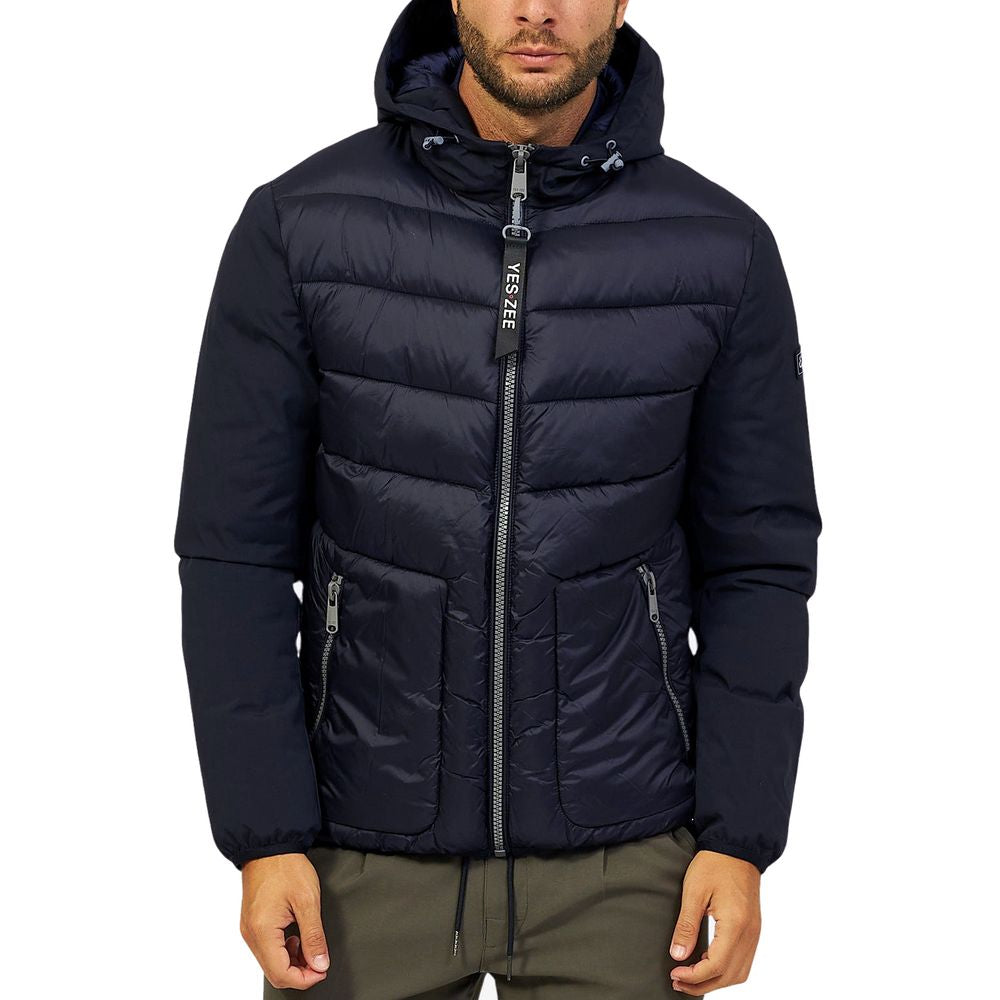 Blue Nylon Men Jacket Yes Zee