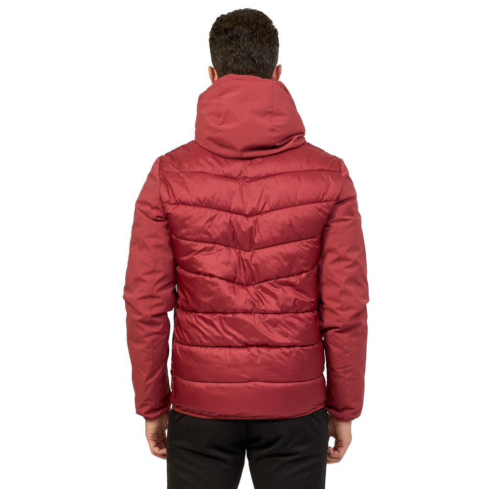 Red Nylon Men Jacket Yes Zee