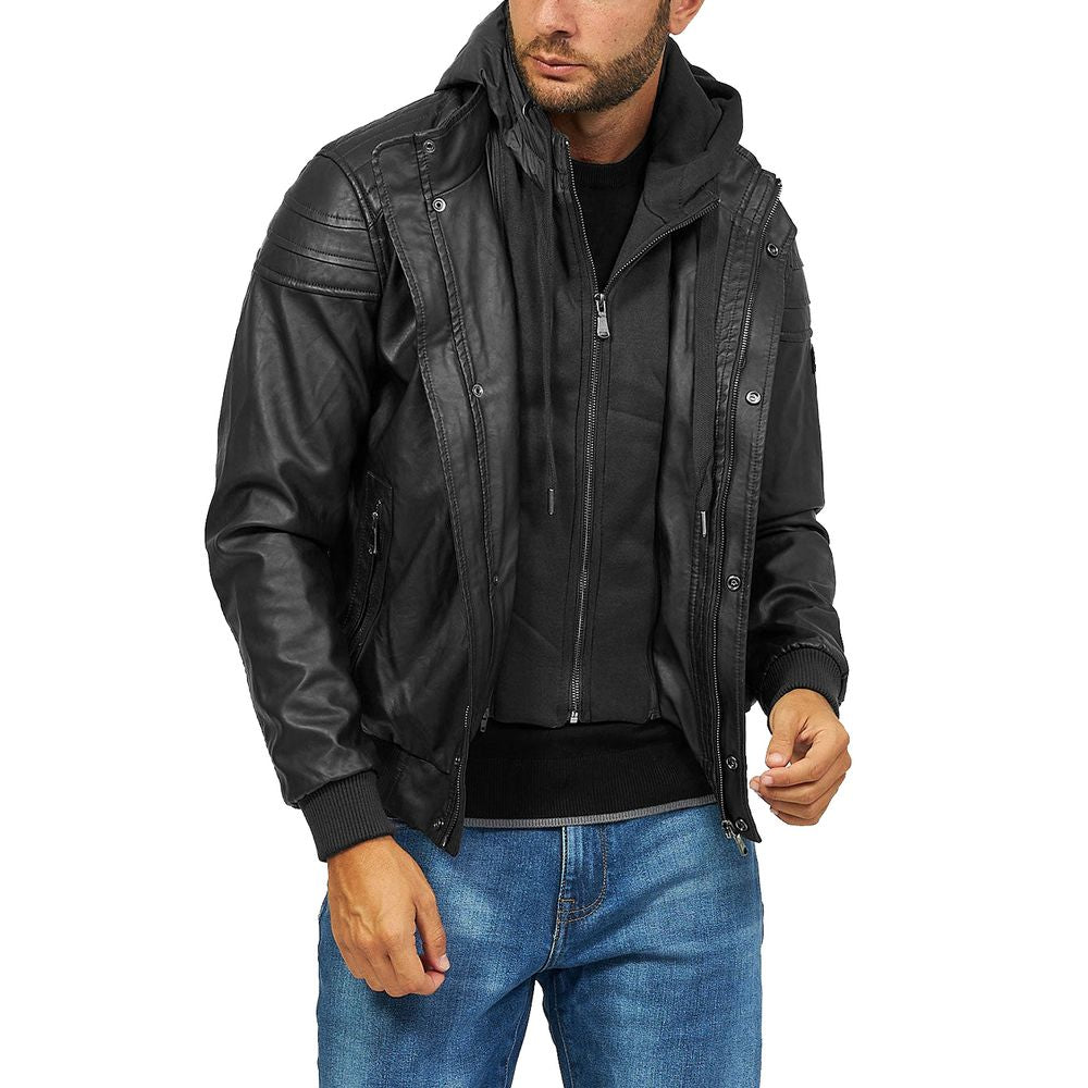 Black Polyethylene Men's Jacket Yes Zee