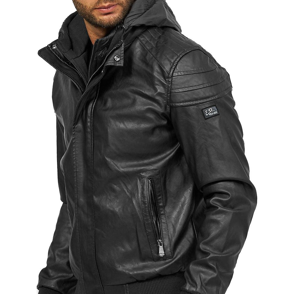 Black Polyethylene Men's Jacket Yes Zee