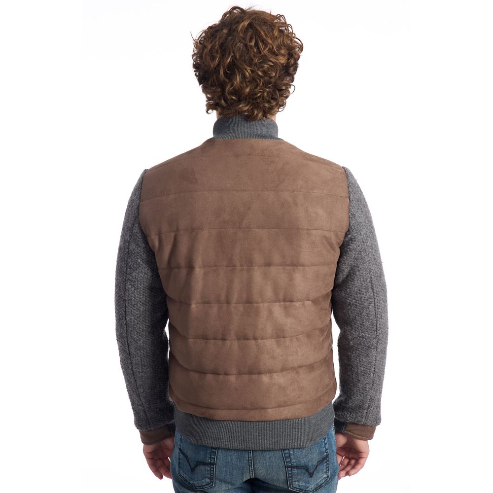 Brown Wool Men Jacket Roberto Pepe Luxury