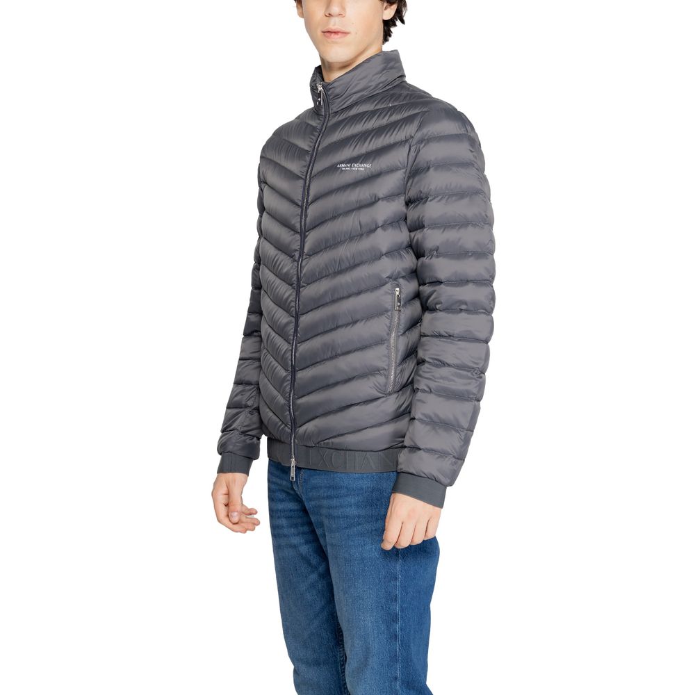 Gray Polyester Jackets & Coat Armani Exchange