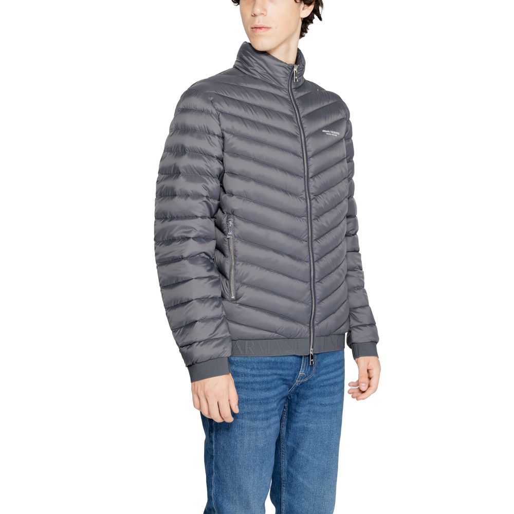 Gray Polyester Jackets & Coat Armani Exchange