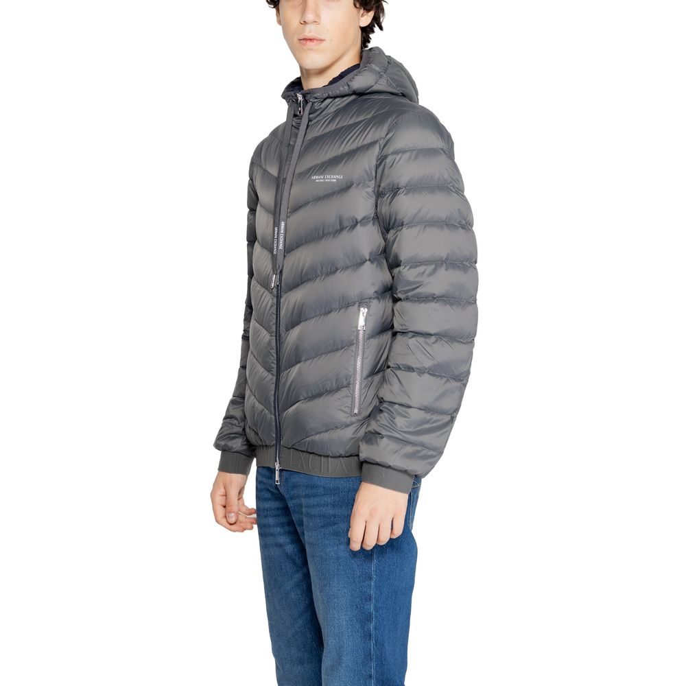 Gray Polyester Jackets & Coat Armani Exchange
