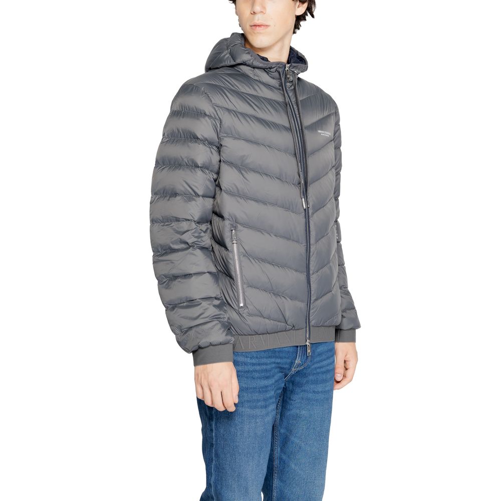 Gray Polyester Jackets & Coat Armani Exchange