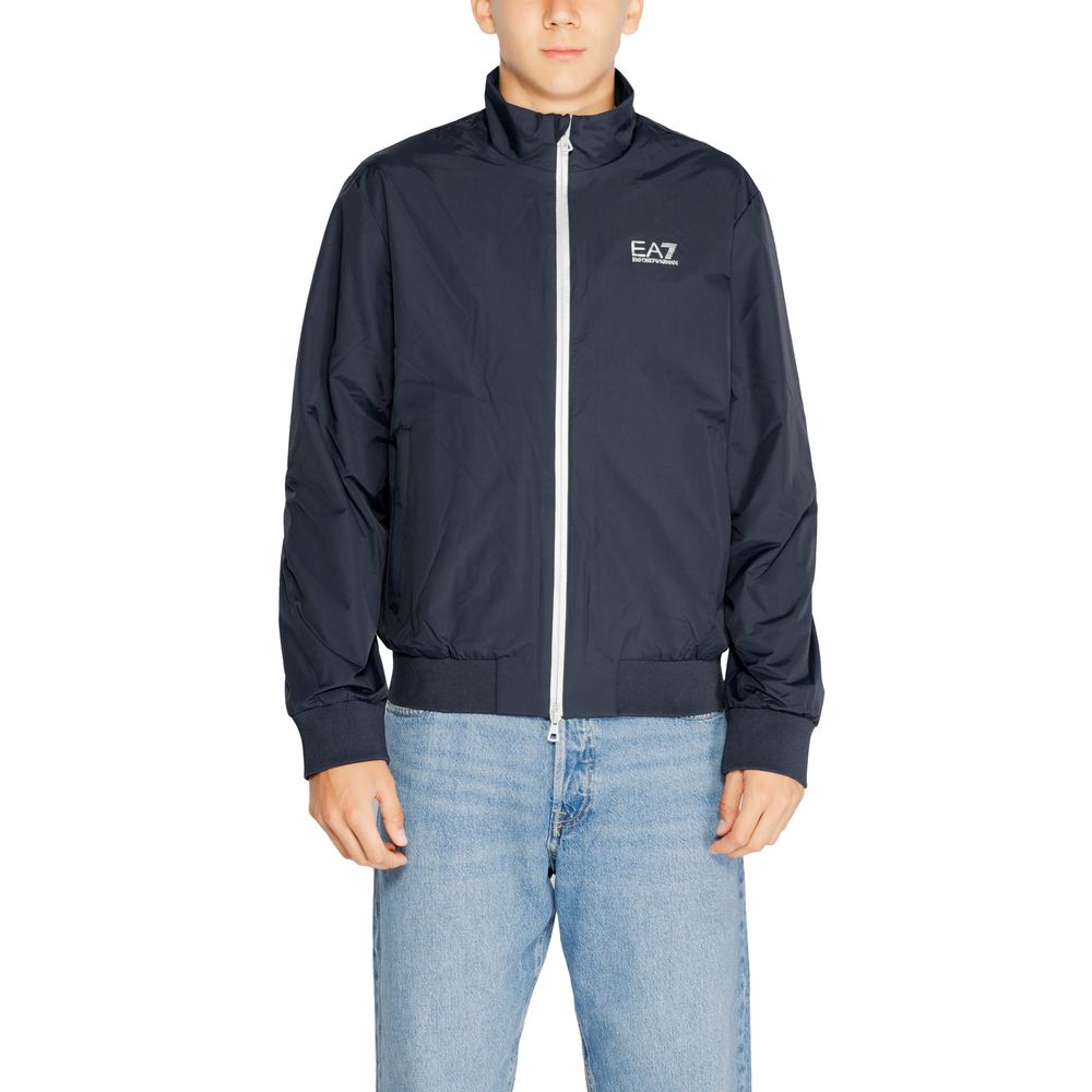 Blue Polyamide Jackets & Coat EA7 Emporio Armani