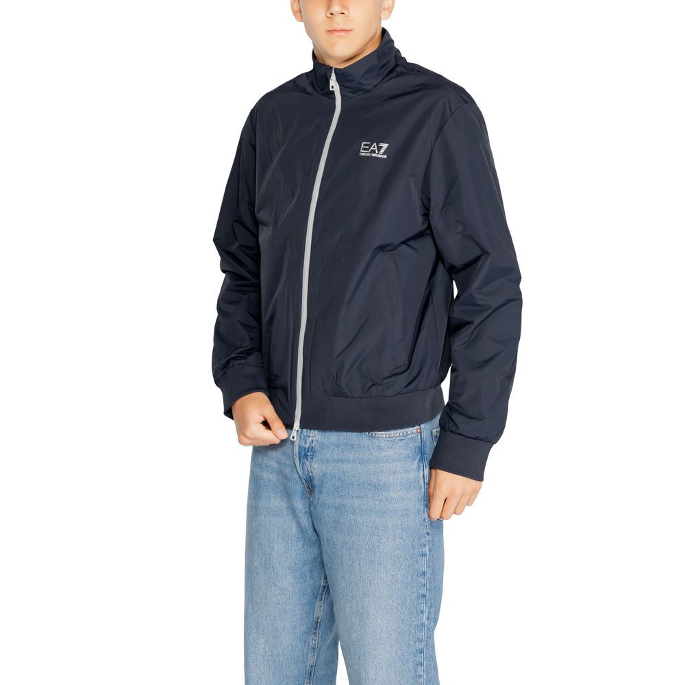 Blue Polyamide Jackets & Coat EA7 Emporio Armani