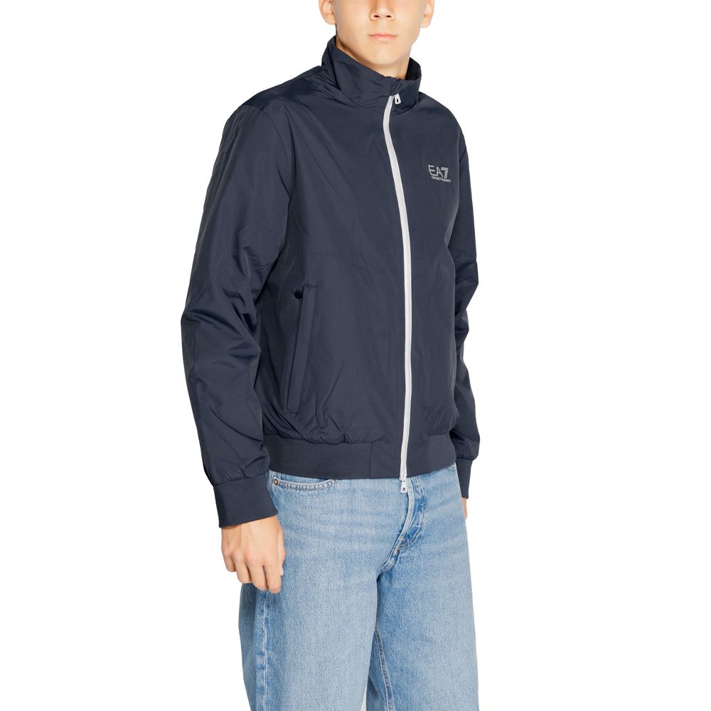 Blue Polyamide Jackets & Coat EA7 Emporio Armani