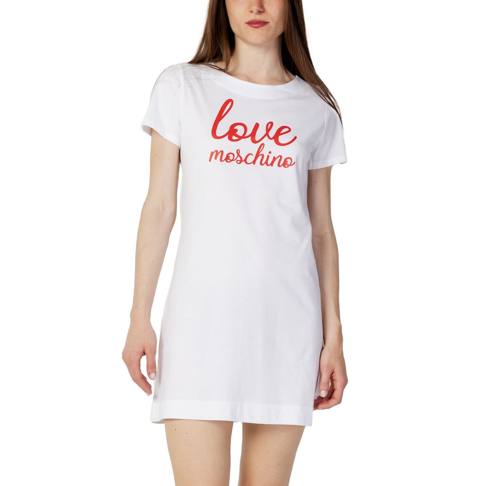 White Cotton Short Love Moschino