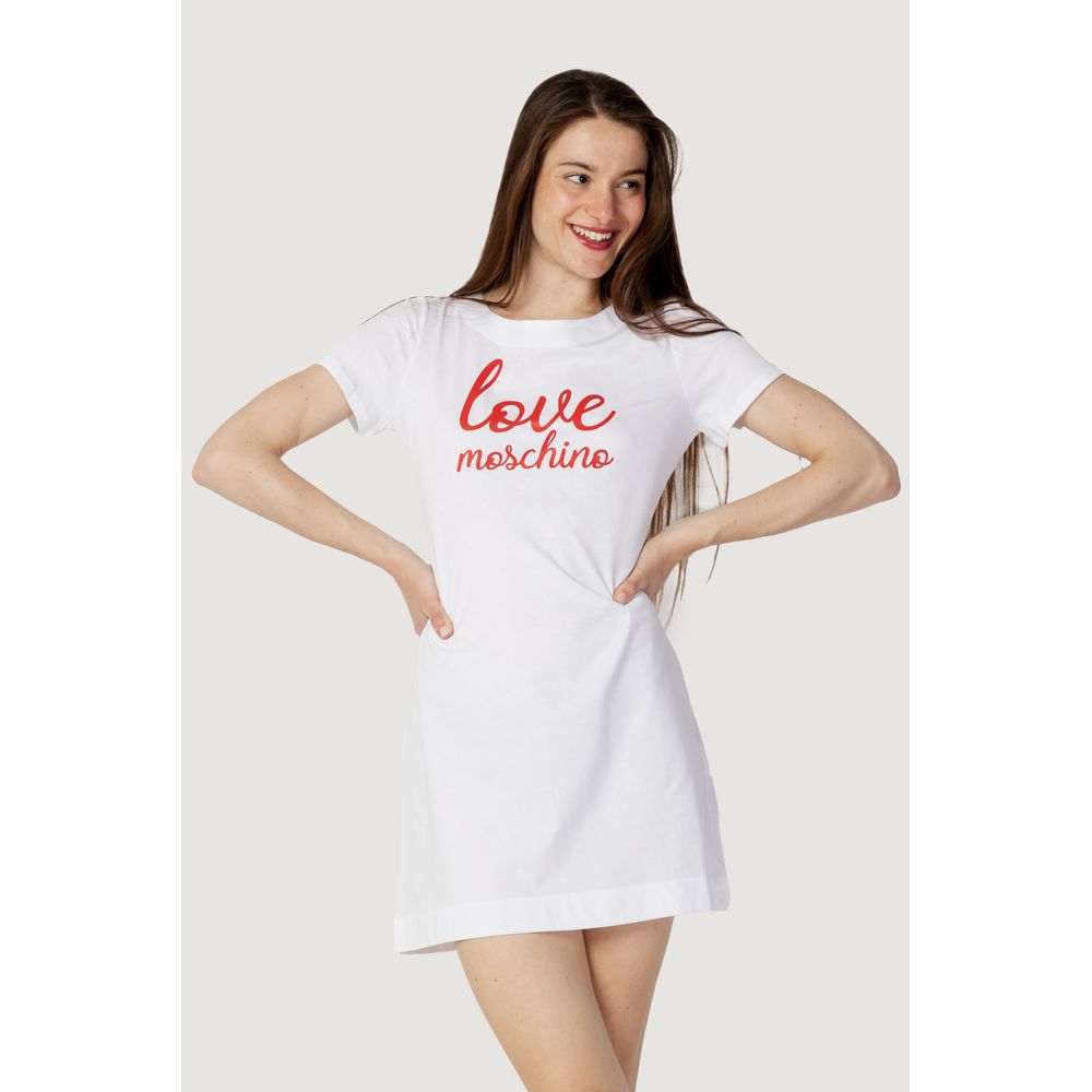 White Cotton Short Love Moschino