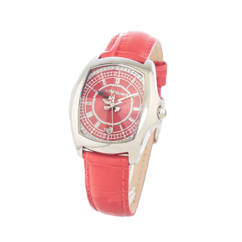 Red Leather Watch Chronotech