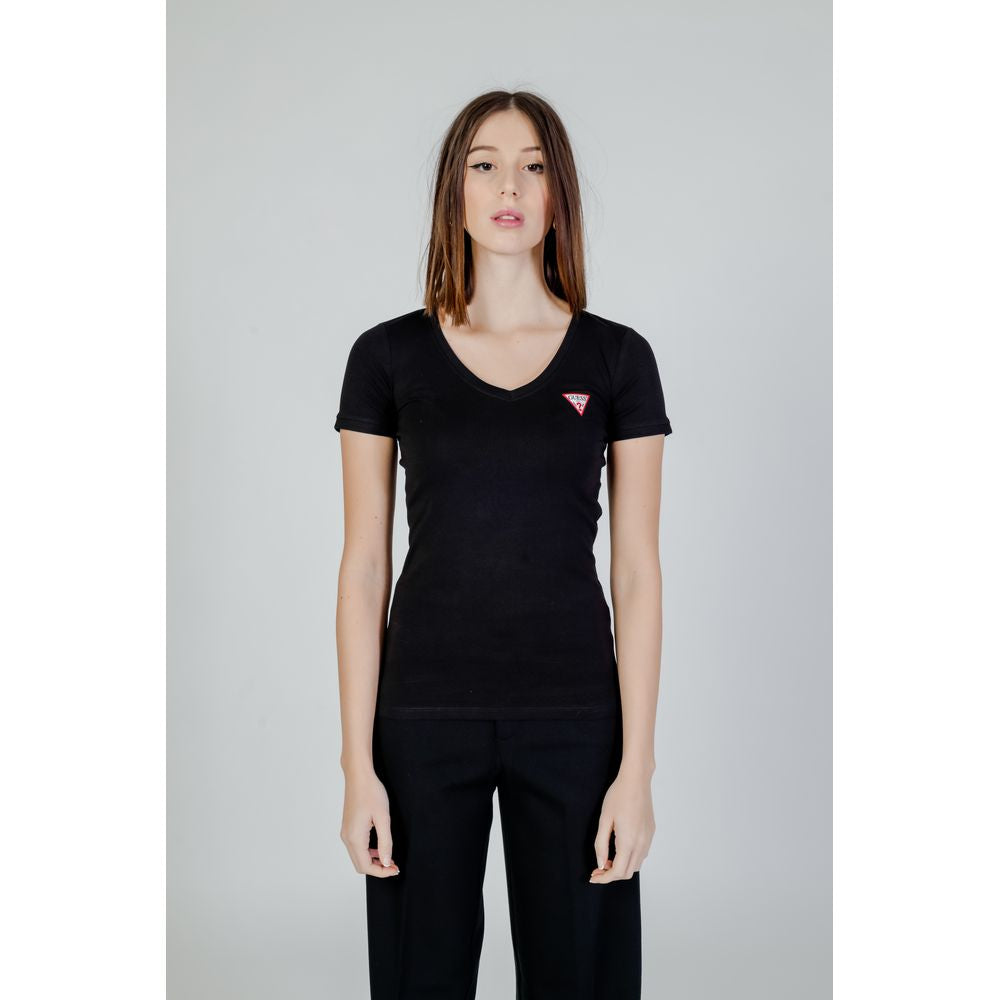 Black Cotton T-Shirt Guess