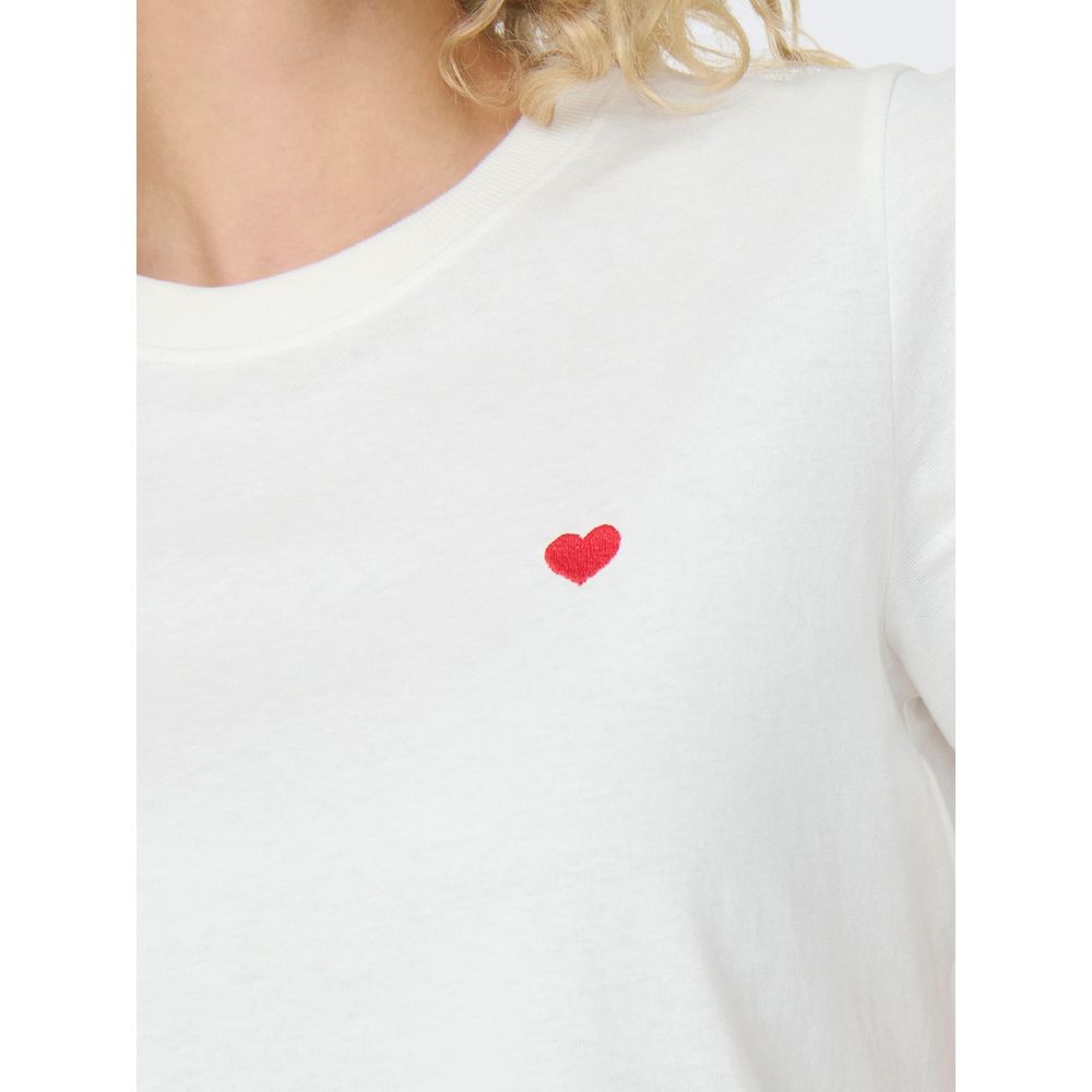 White Cotton T-Shirt Jacqueline De Yong