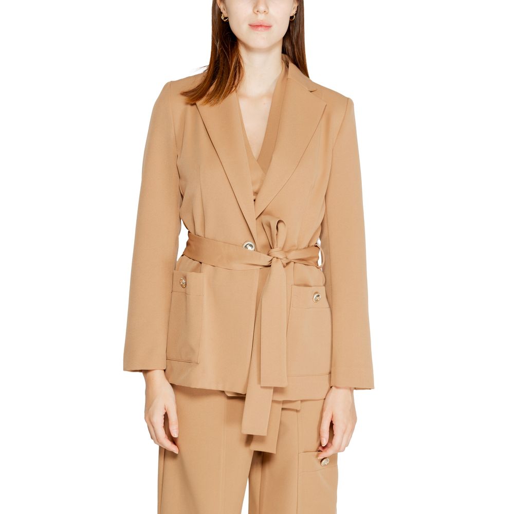 Beige Polyester Blazer Rinascimento