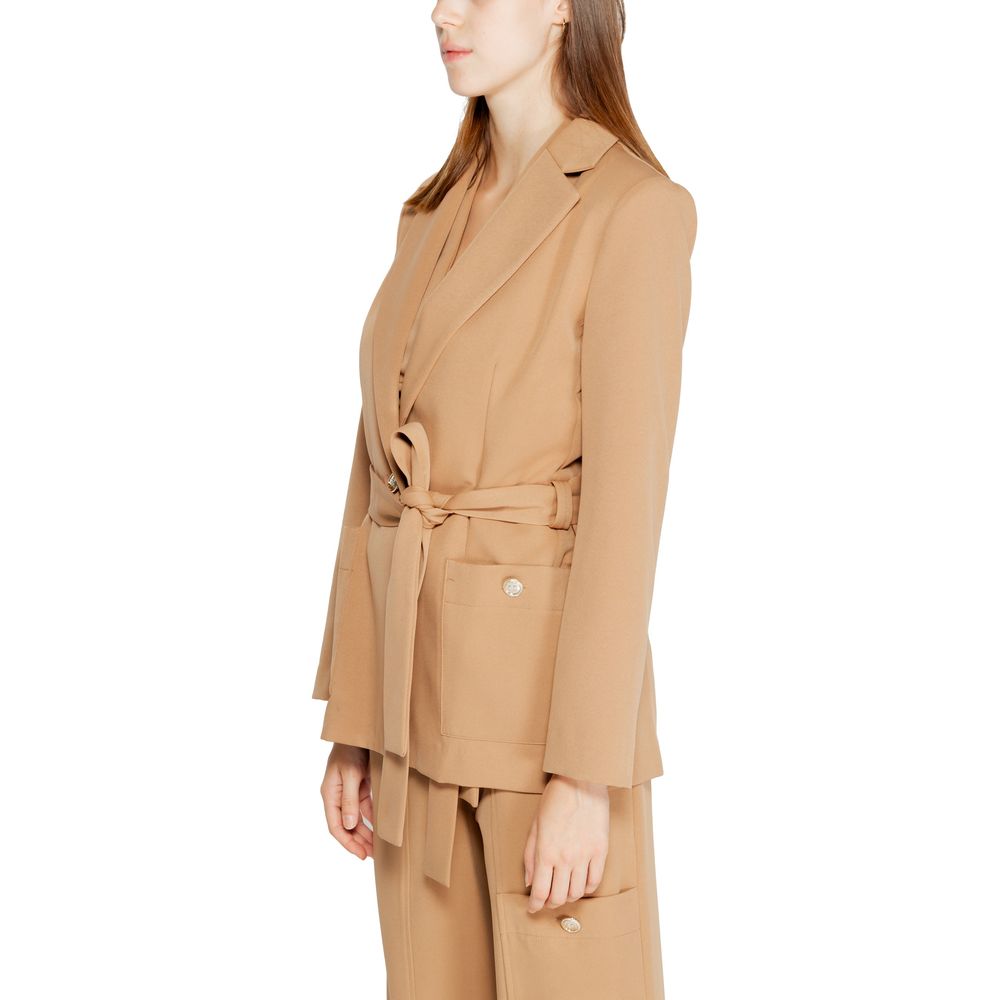 Beige Polyester Blazer Rinascimento