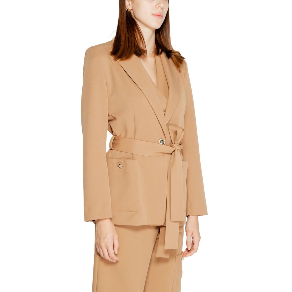Beige Polyester Blazer Rinascimento