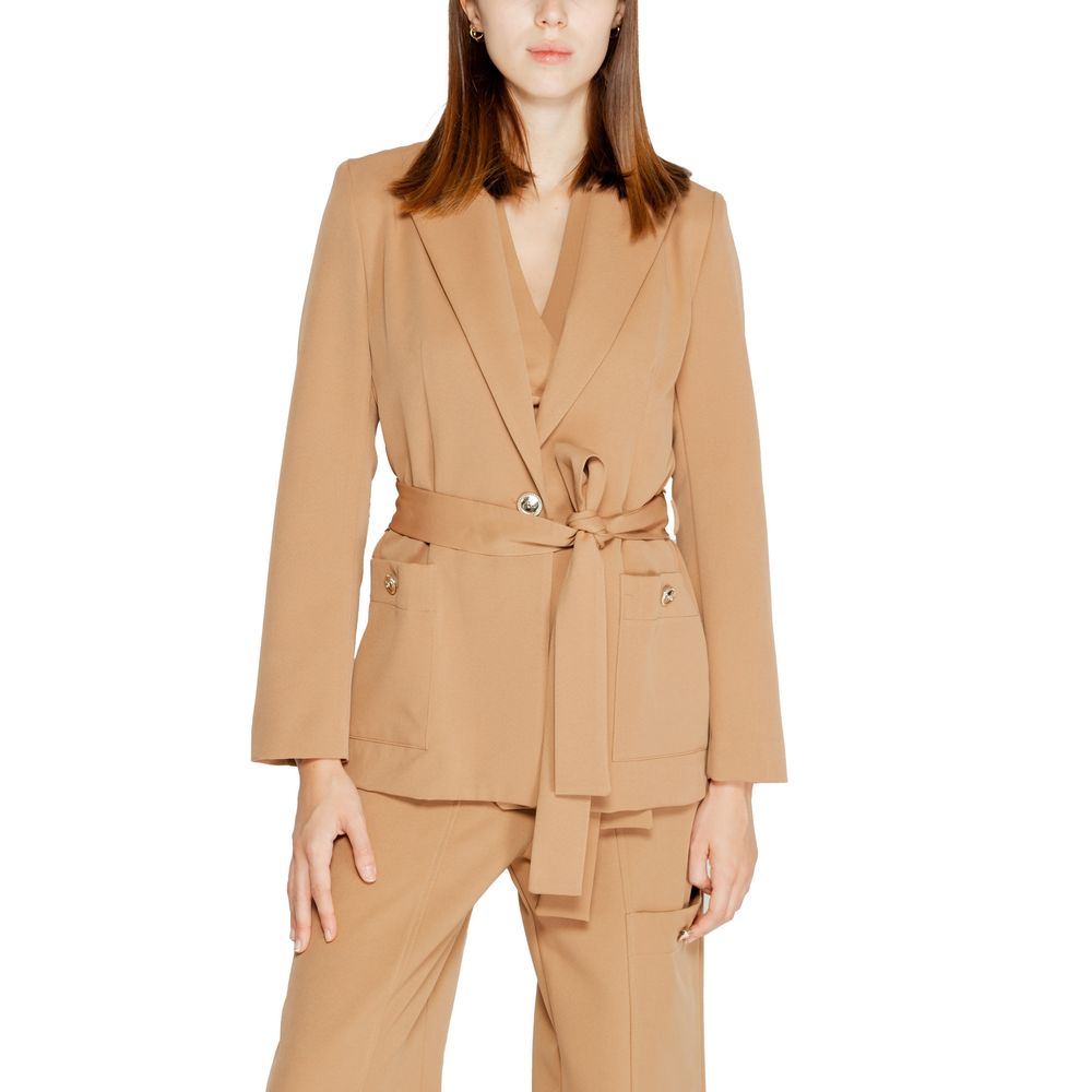 Beige Polyester Blazer Rinascimento