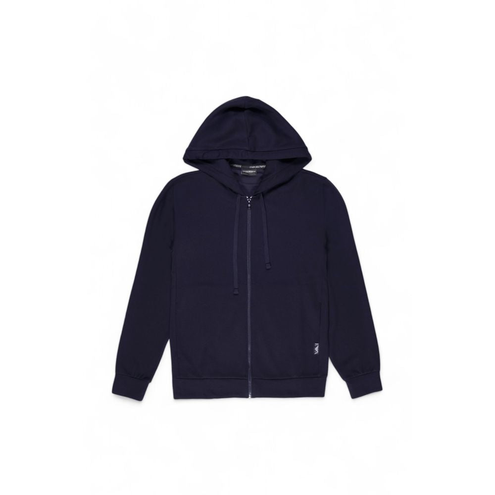 Blue Polyester Hoody Emporio Armani Underwear