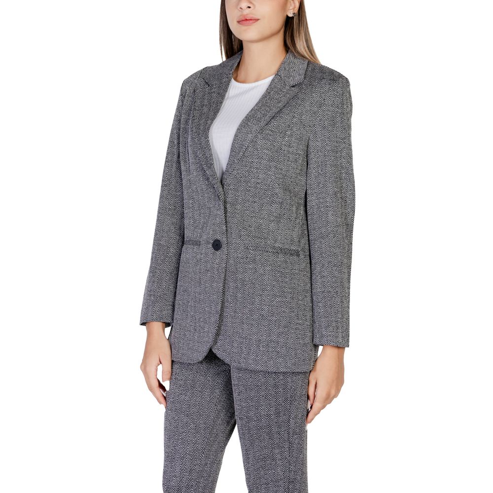 Black Polyester Blazer ICHI