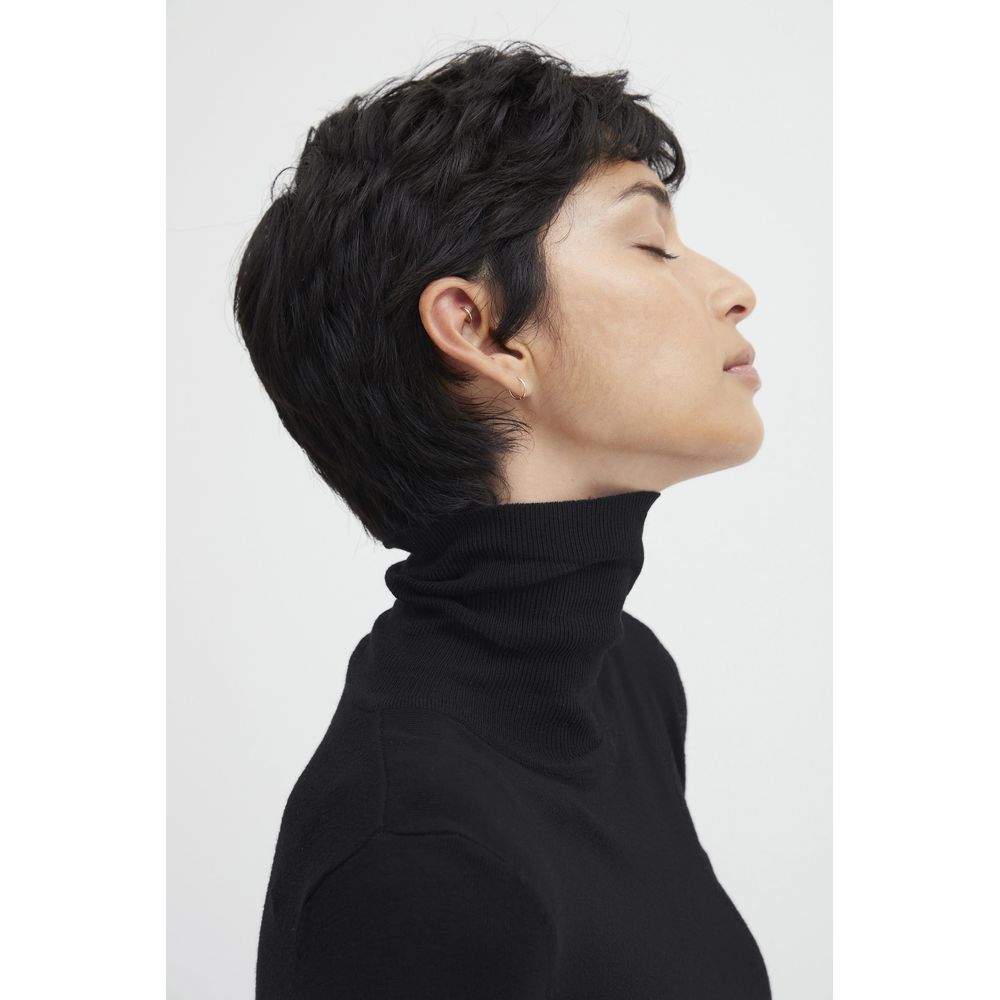 Black Viscose Turtleneck ICHI