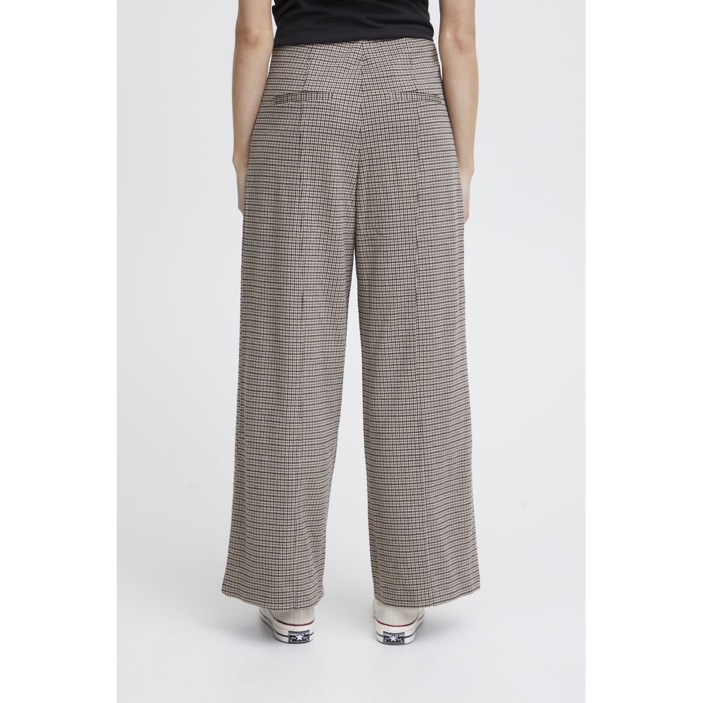 Beige Polyester Pant ICHI