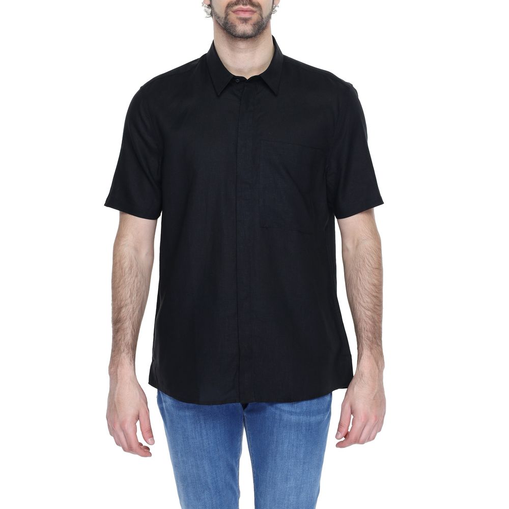 Black Linen Shortsleeve Antony Morato