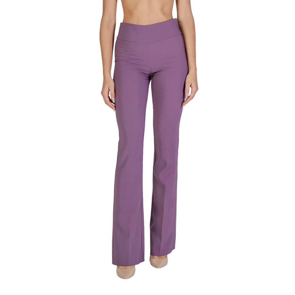 Purple Polyester Pant Sandro Ferrone