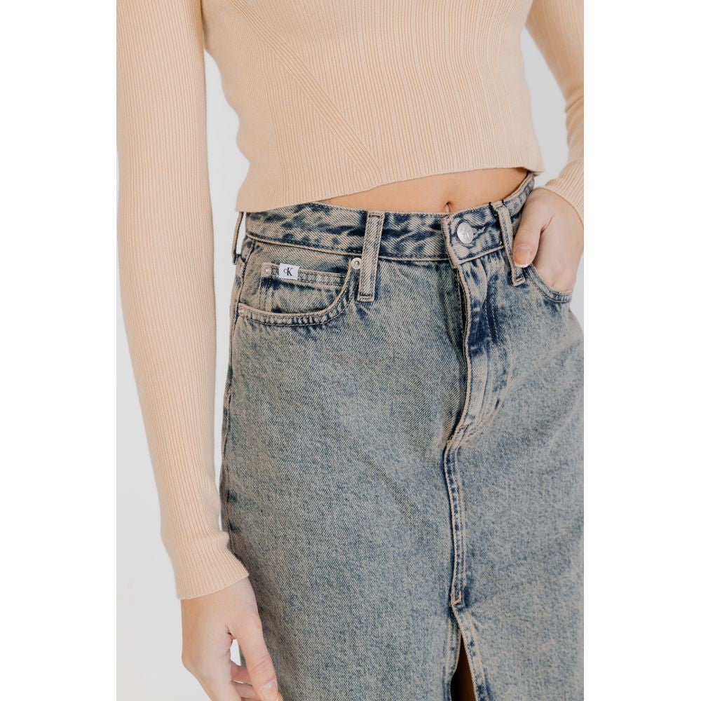 Blue Cotton Skirt Calvin Klein Jeans