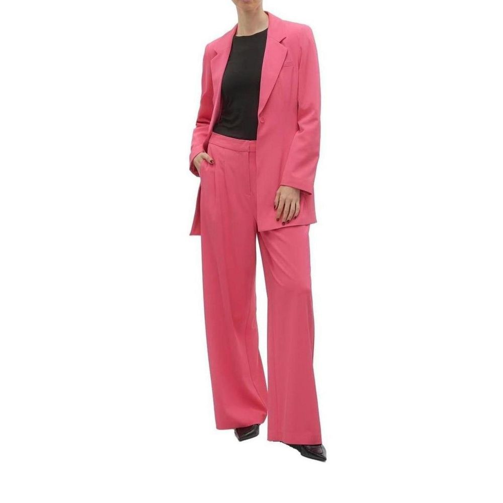 Pink Polyester Pant Vero Moda