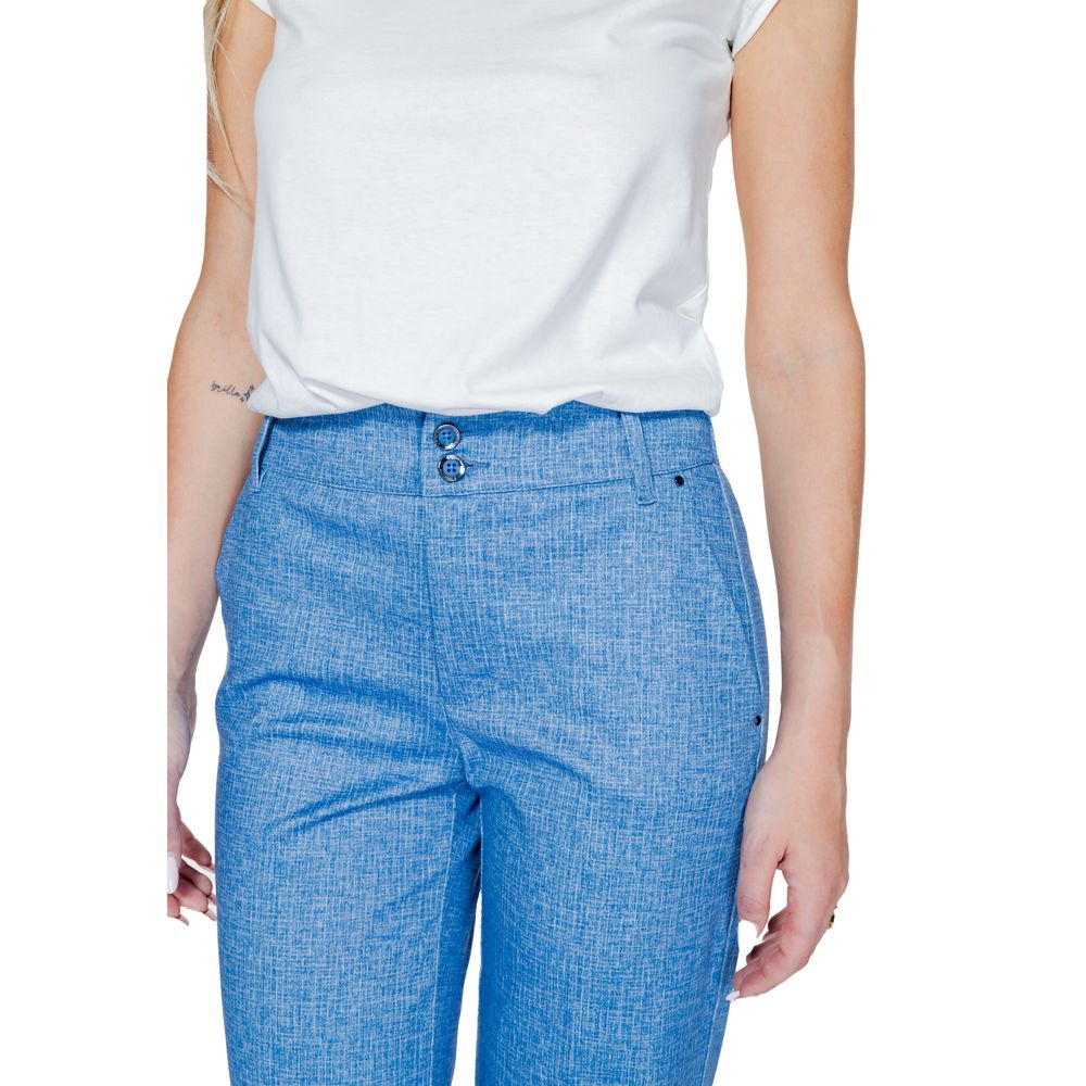 Blue Polyester Pant Street One
