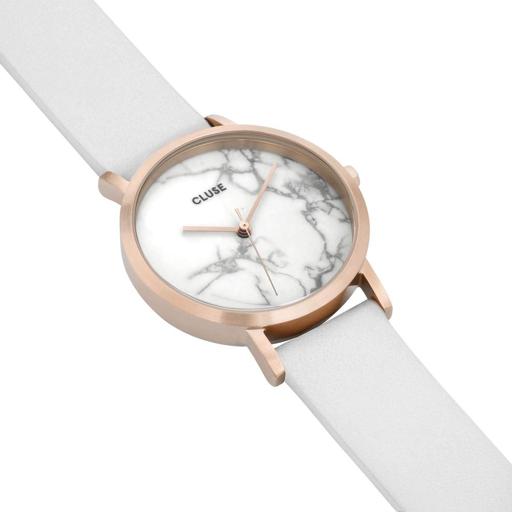 White Leather Watch Cluse