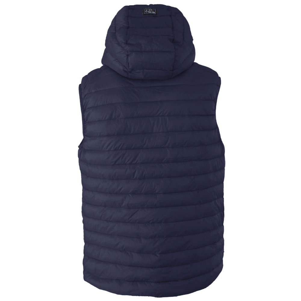 Blue Nylon Sleveless Jacket Yes Zee