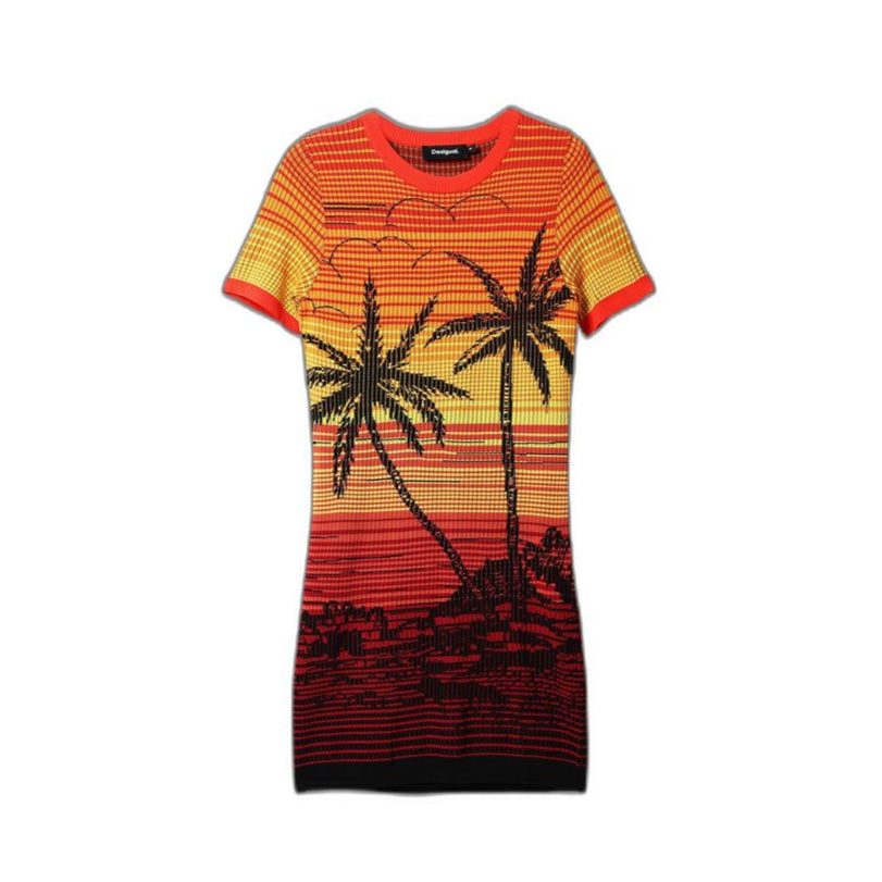 Red Viscose Midi Desigual XL
