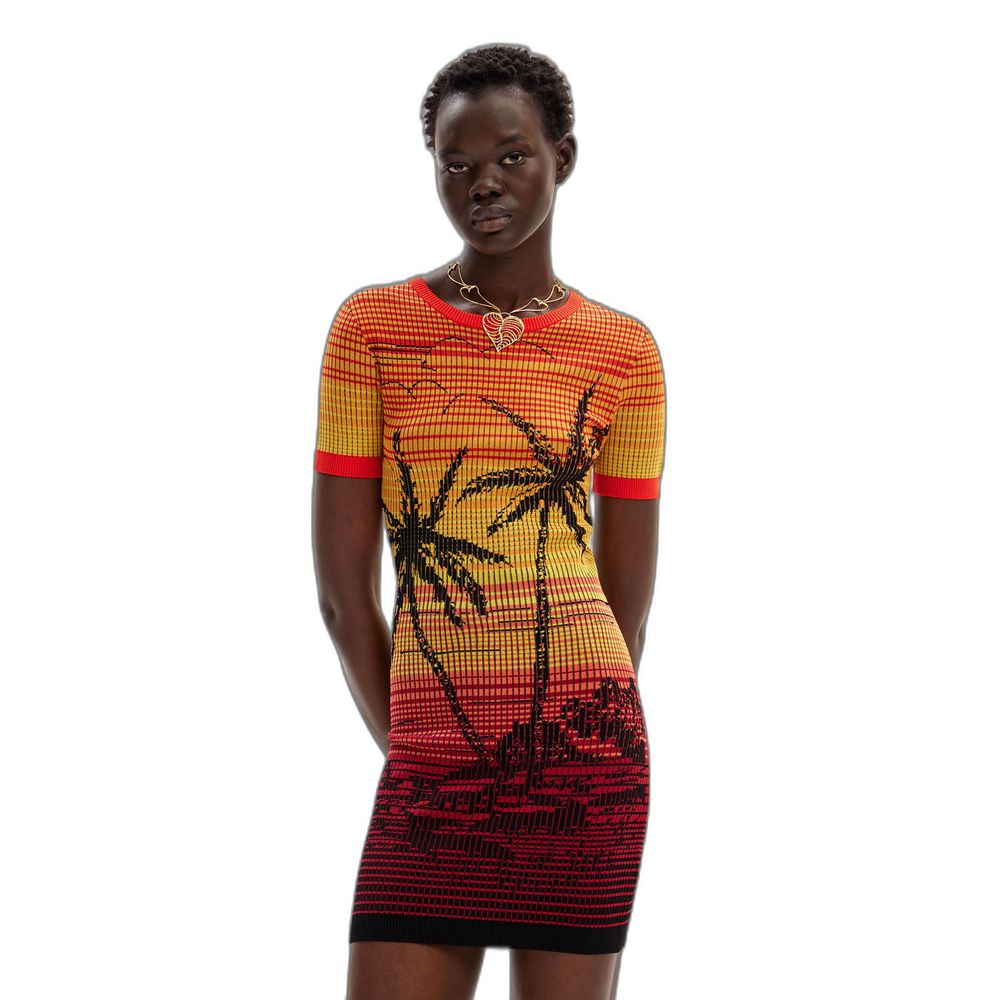 Red Viscose Midi Desigual