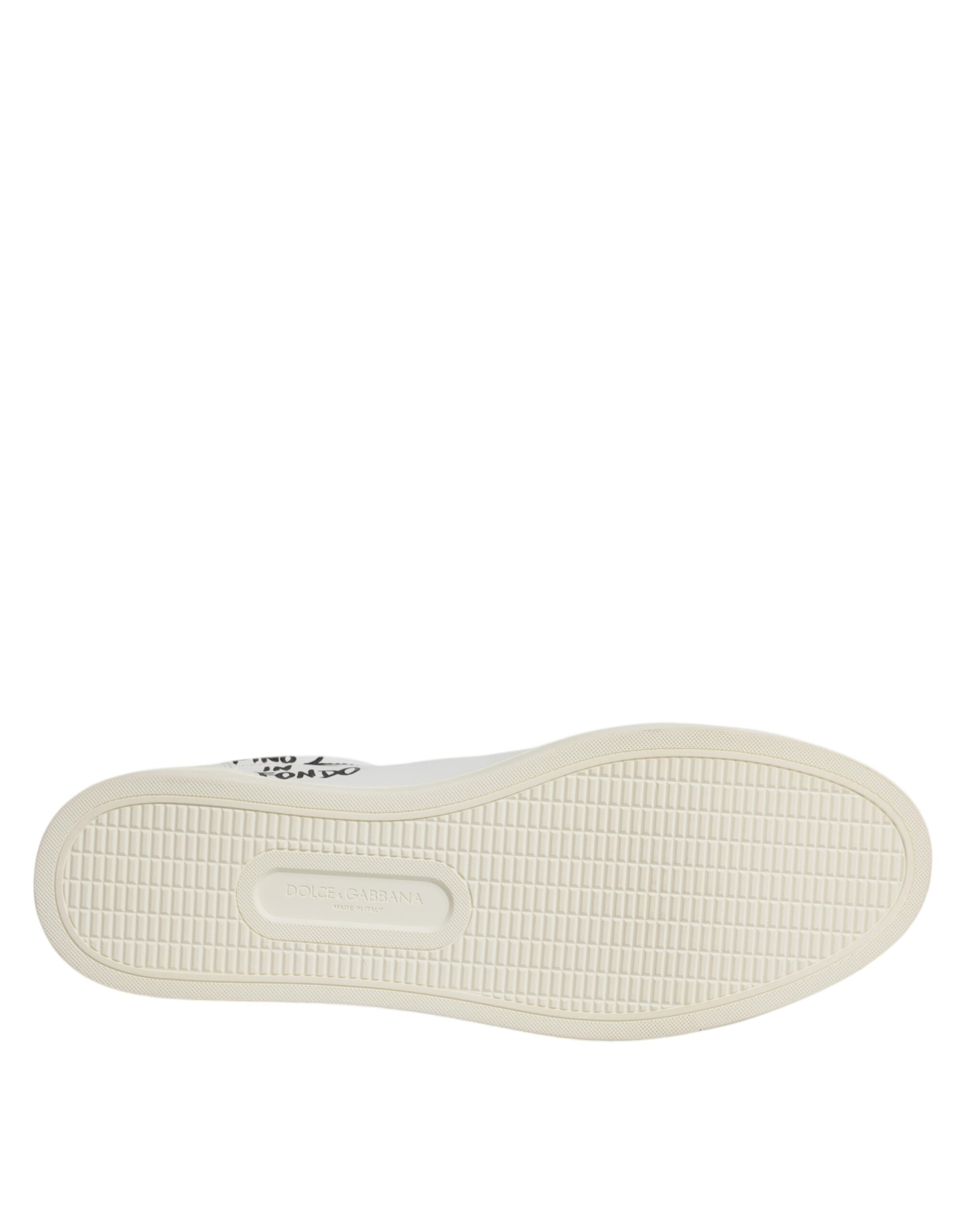 White Leather Milano Low Top Sneakers Shoes Dolce & Gabbana
