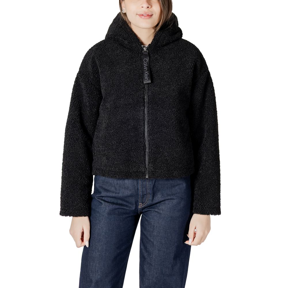 Black Polyester Coat Calvin Klein Jeans