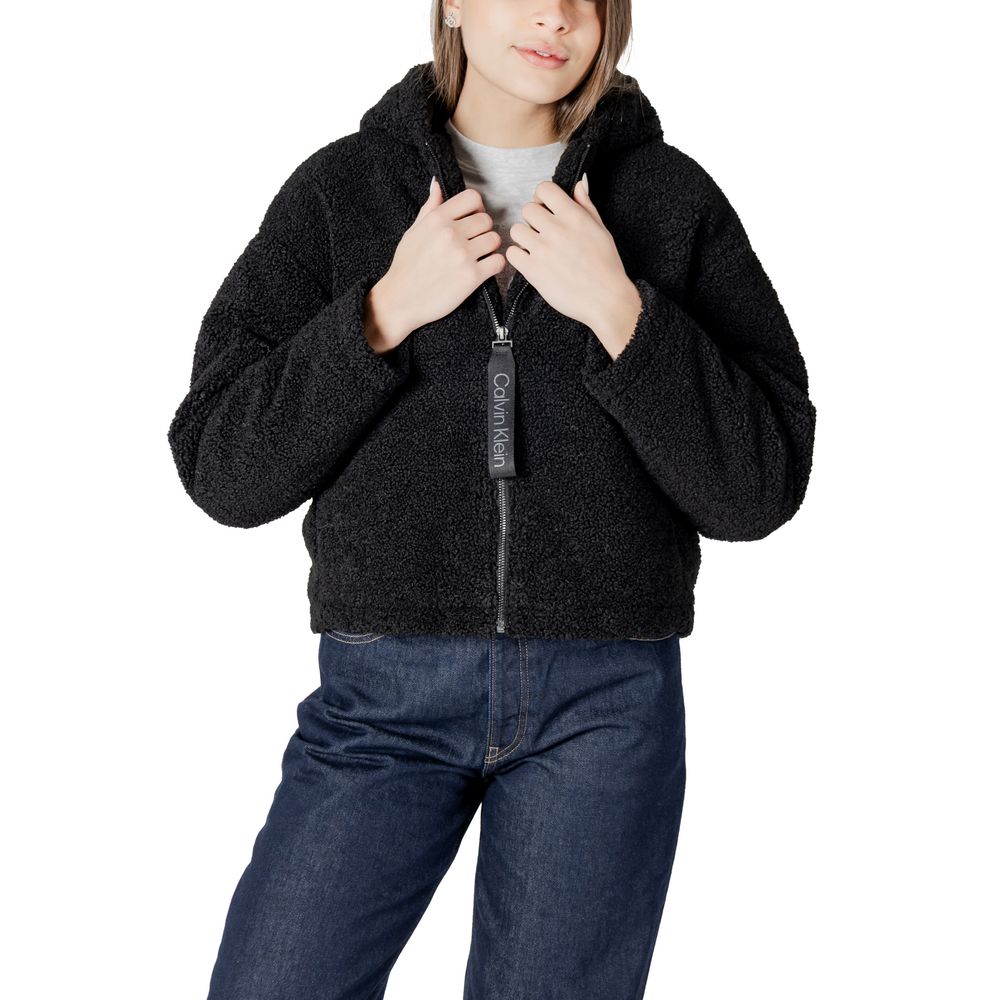 Black Polyester Coat Calvin Klein Jeans