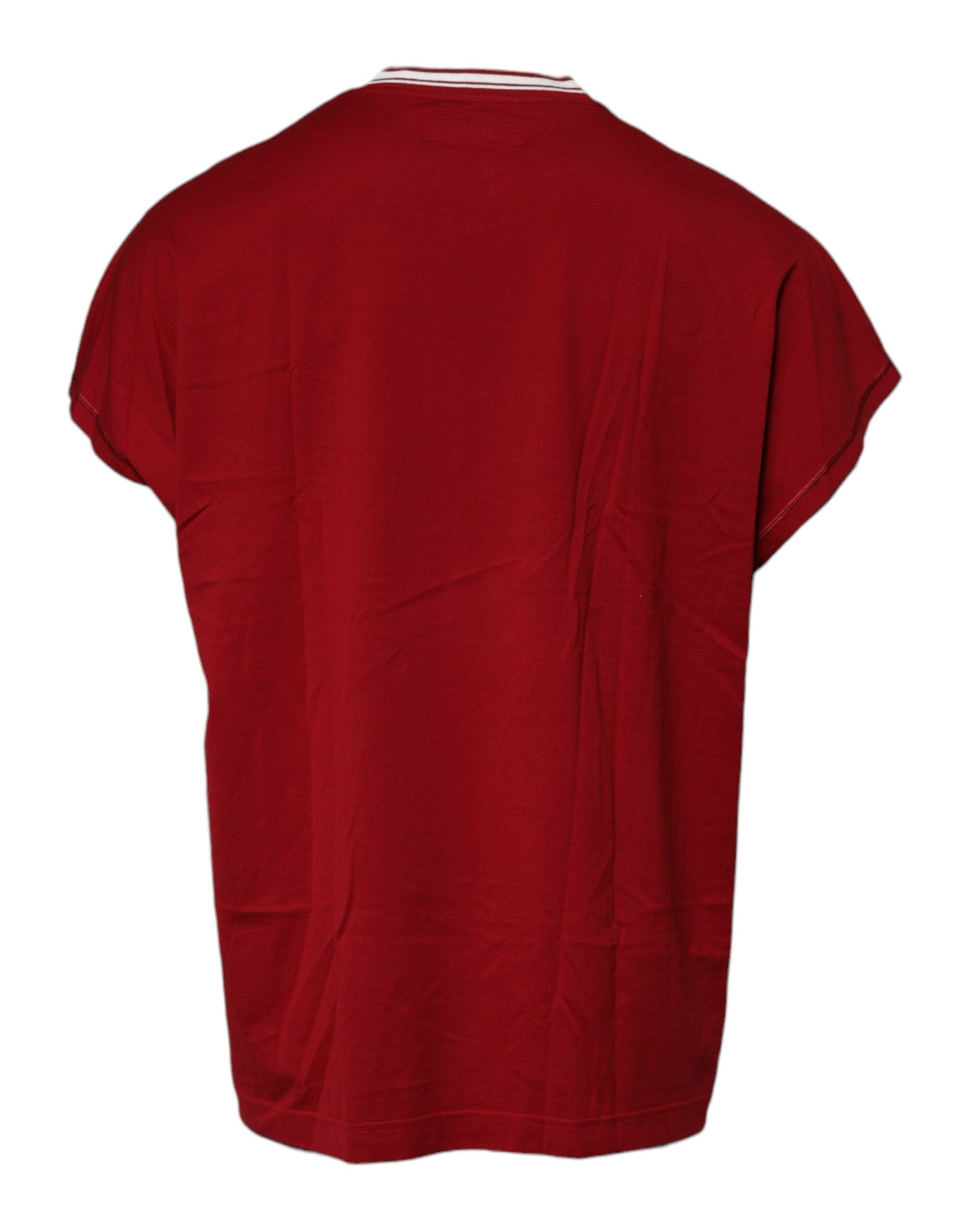Red Logo Crown Cotton Crew Neck T-shirt Dolce & Gabbana