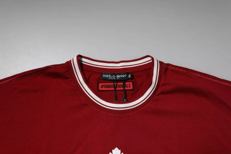 Red Logo Crown Cotton Crew Neck T-shirt Dolce & Gabbana