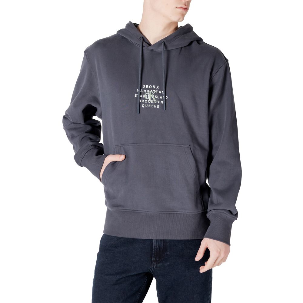 Gray Cotton Hoody Calvin Klein Jeans